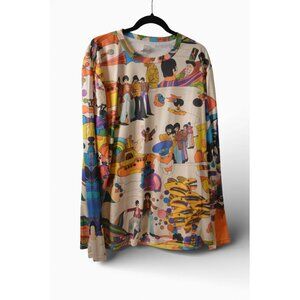 Men’s 2XL Graphic Print Long Sleeve T-Shirt Psychedelic Cartoon Art